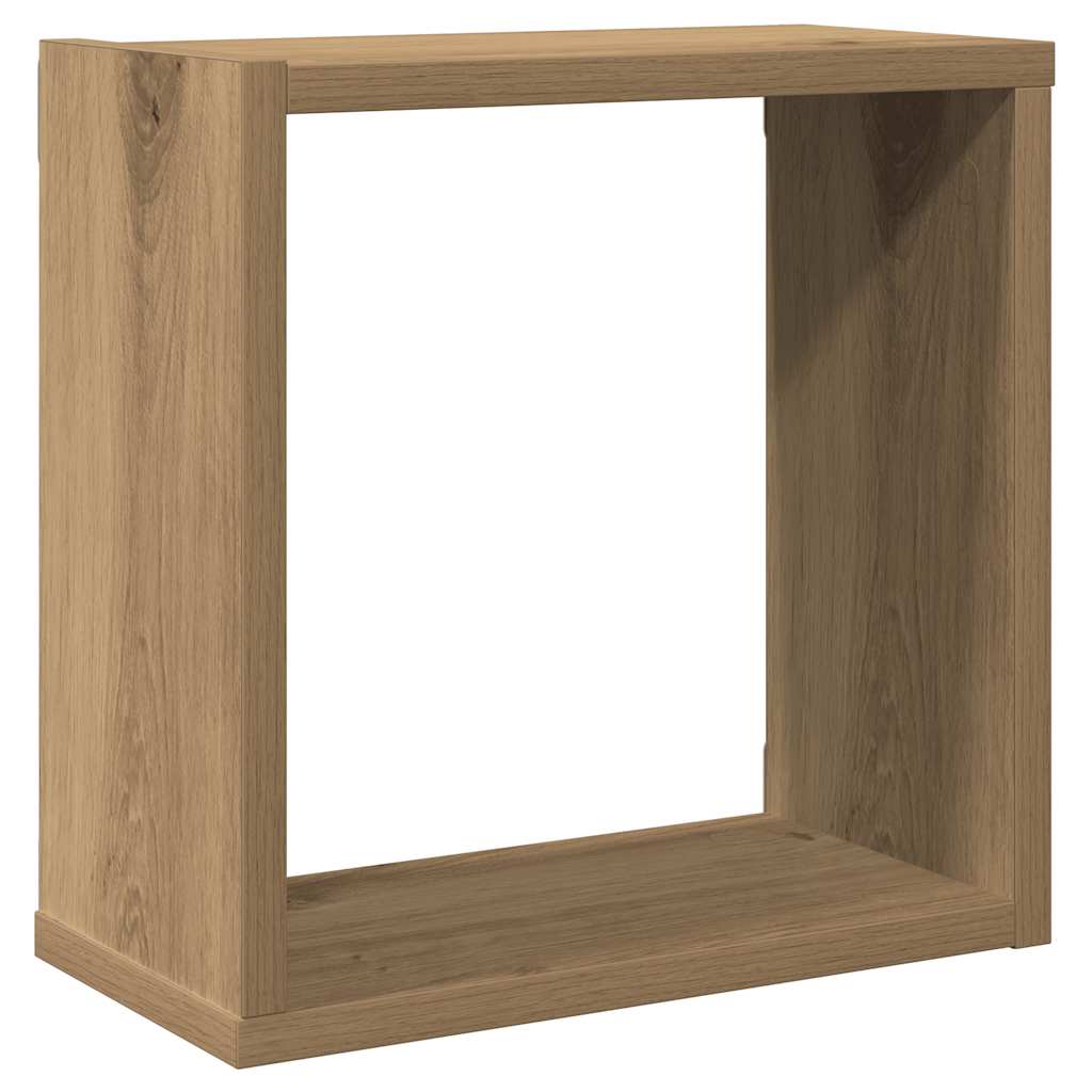 Kockaste zidne police 6 kom boja hrasta 30x15x30 cm drvene