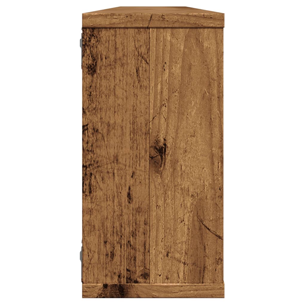Kockaste zidne police 2 kom boja staro drvo 100x15x30 cm drvene