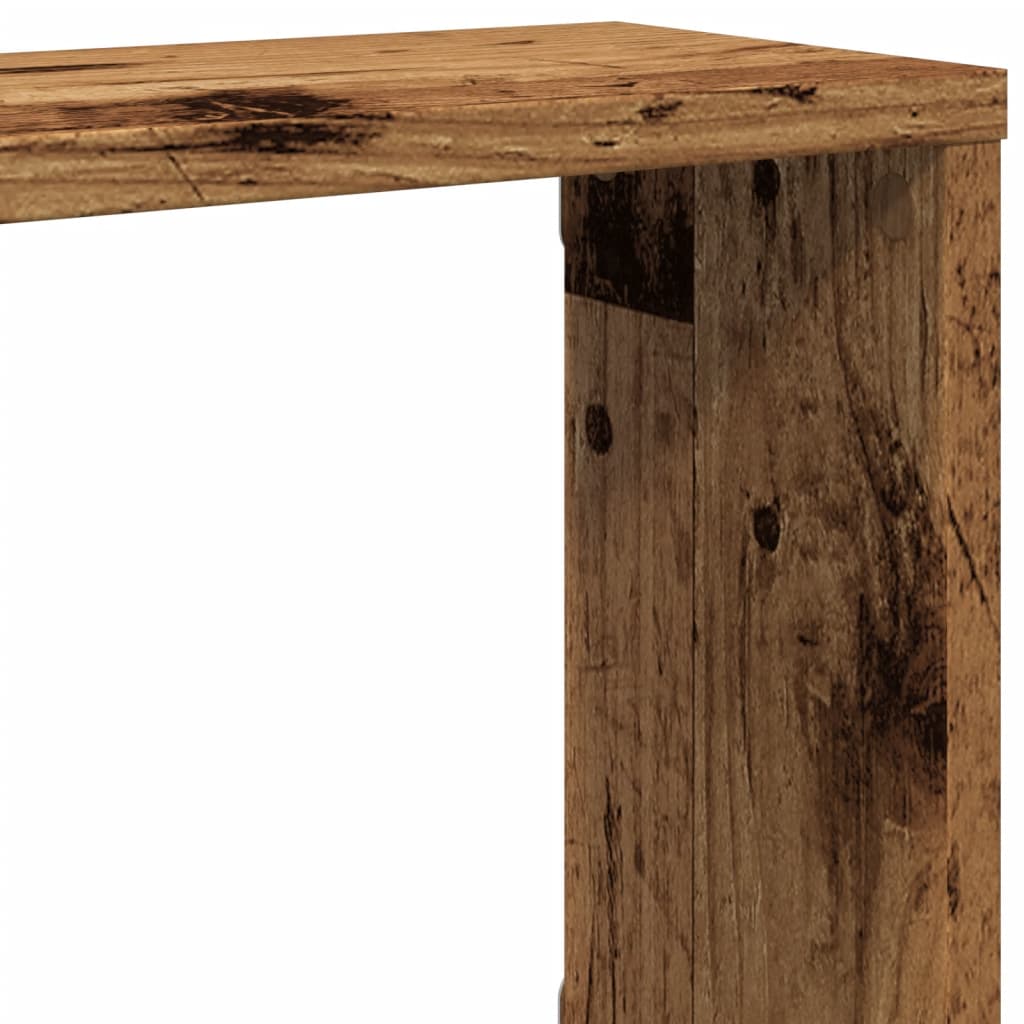 Kockaste zidne police 2 kom boja staro drvo 100x15x30 cm drvene