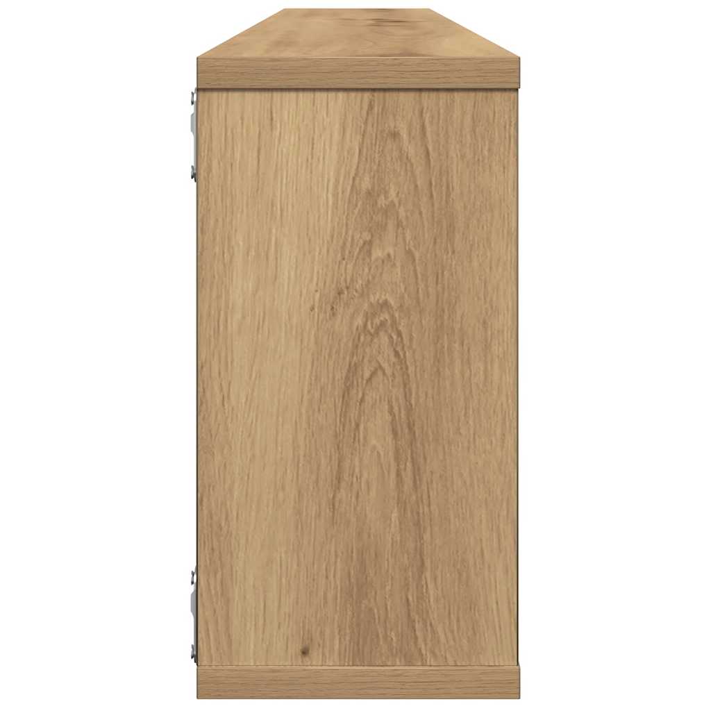 Kockaste zidne police 2 kom boja hrasta 100x15x30 cm drvene