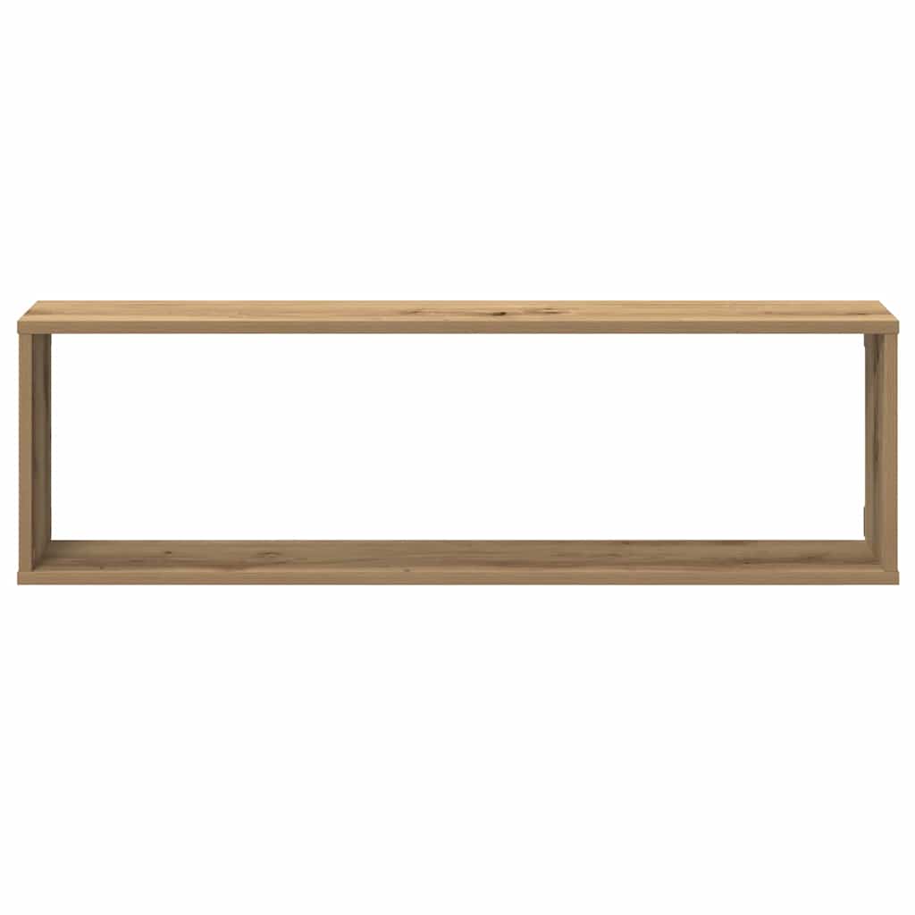 Kockaste zidne police 4 kom boja hrasta 100x15x30 cm drvene