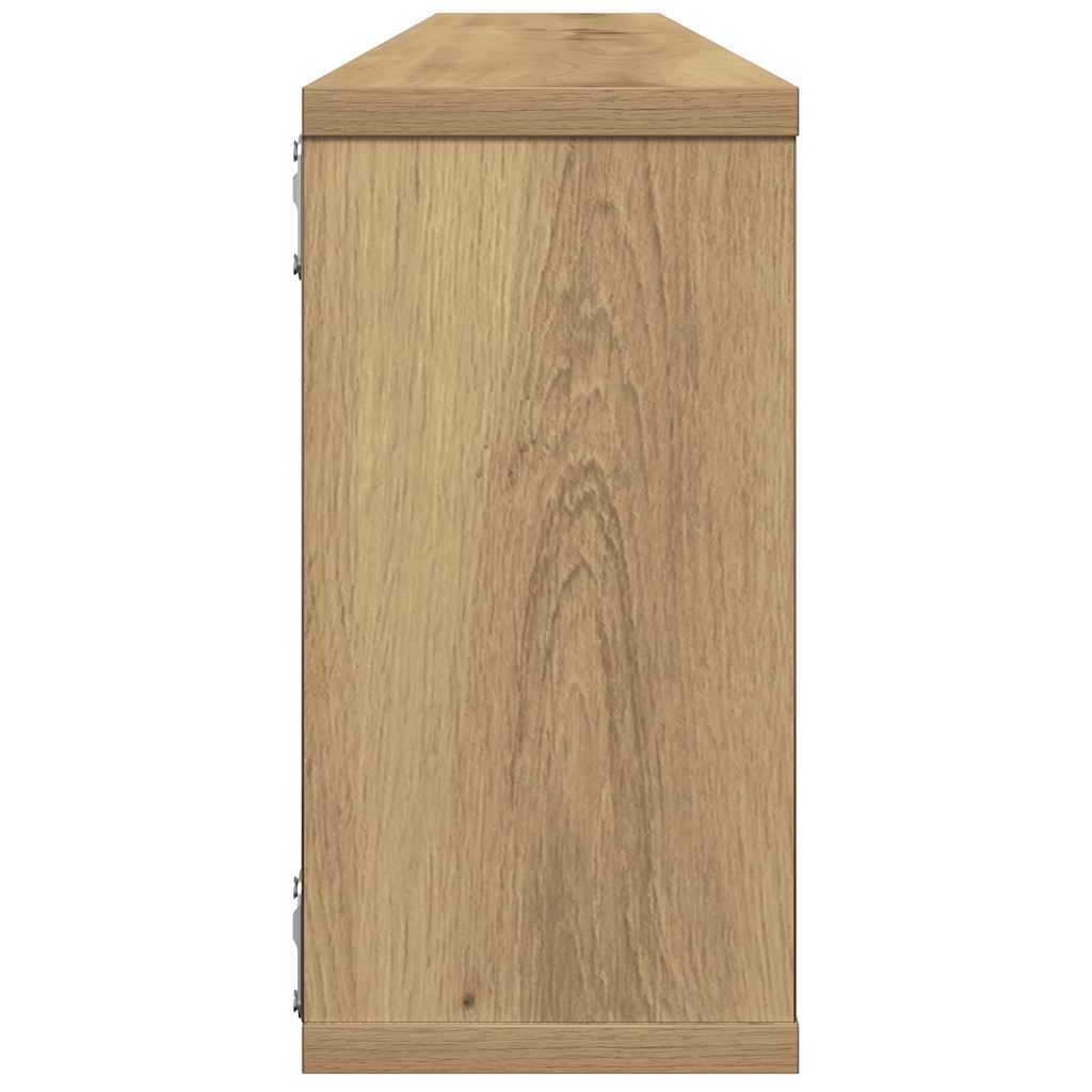 Kockaste zidne police 4 kom boja hrasta 100x15x30 cm drvene