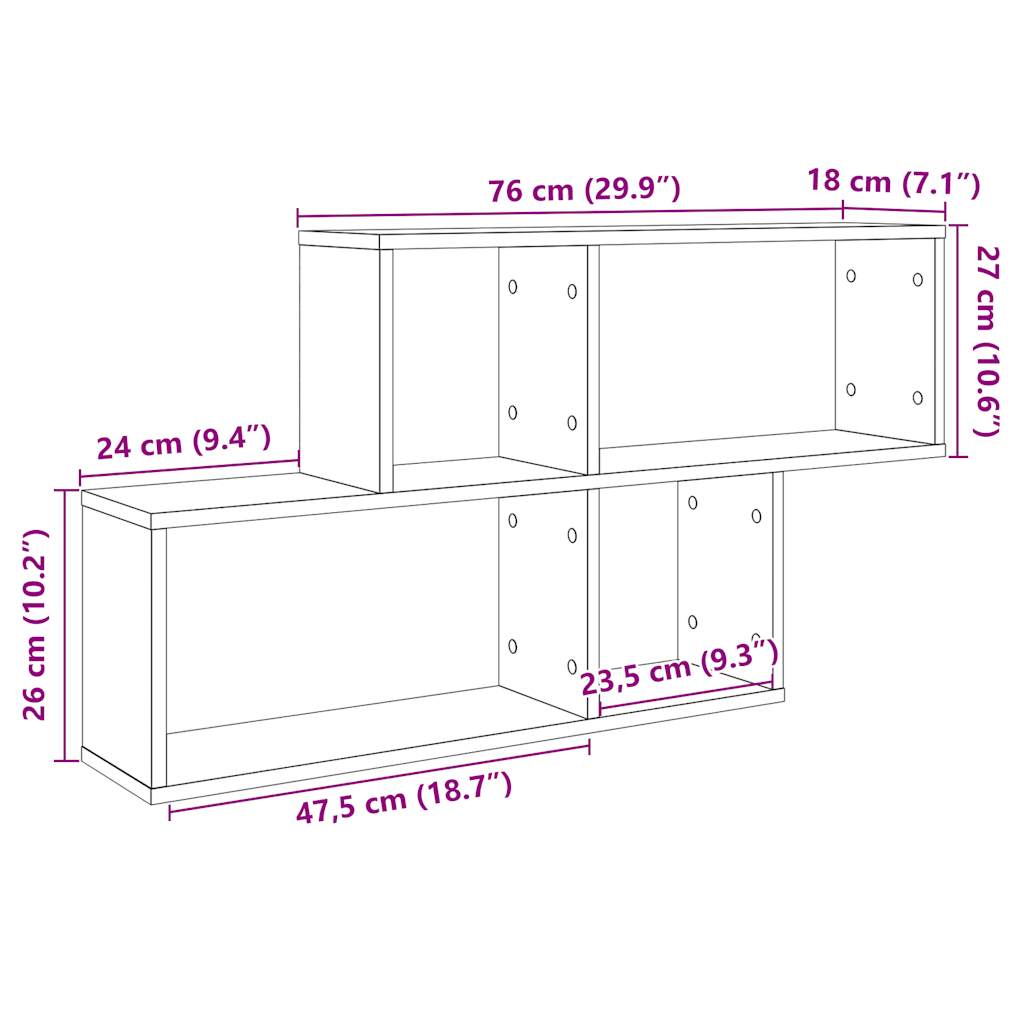 Zidna polica Staro drvo 100x18x53 cm Konstruirano drvo