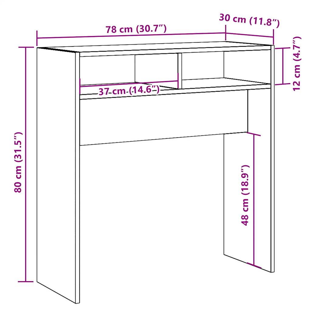 Konzolni stol Staro drvo 78x30x80 cm Konstruirano drvo