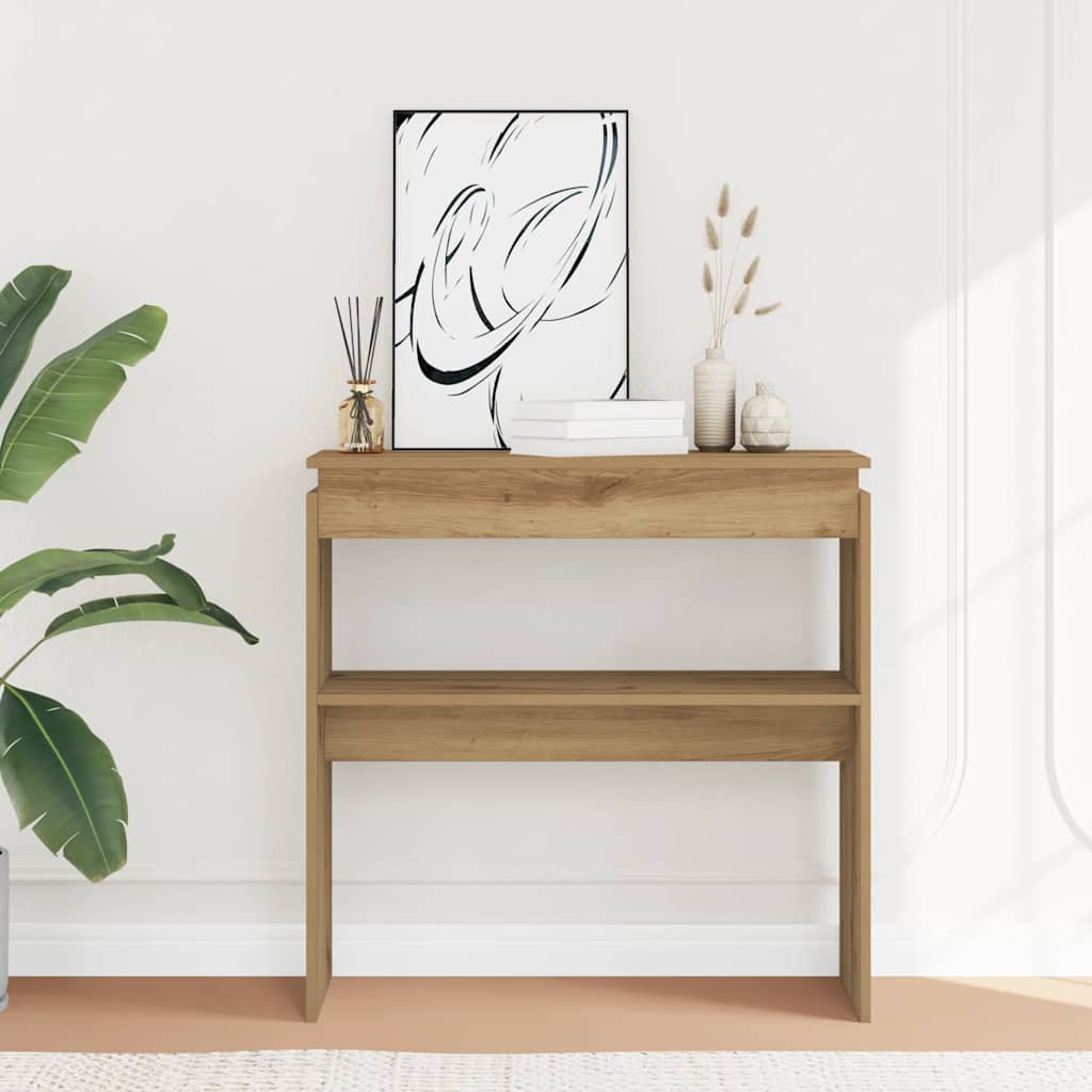 Konzolni stol smeđa boja hrasta 102x30x80 cm konstruirano drvo