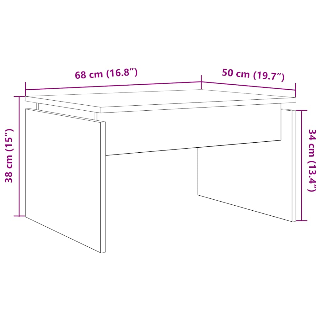Stol za kavu Artisan hrast 68x50x38 cm izrađeno drvo
