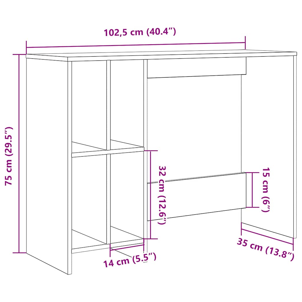 Stol staro drvo 102,5x35x75 cm konstruirano drvo