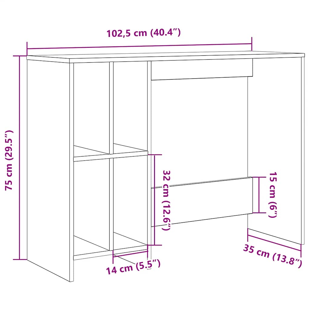 Stol Artisan hrast 102,5x35x75 cm konstruirano drvo