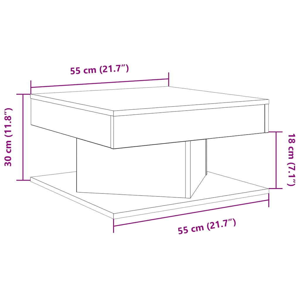 Stol za kavu Artisan hrast 55x55x30 cm izrađeno drvo
