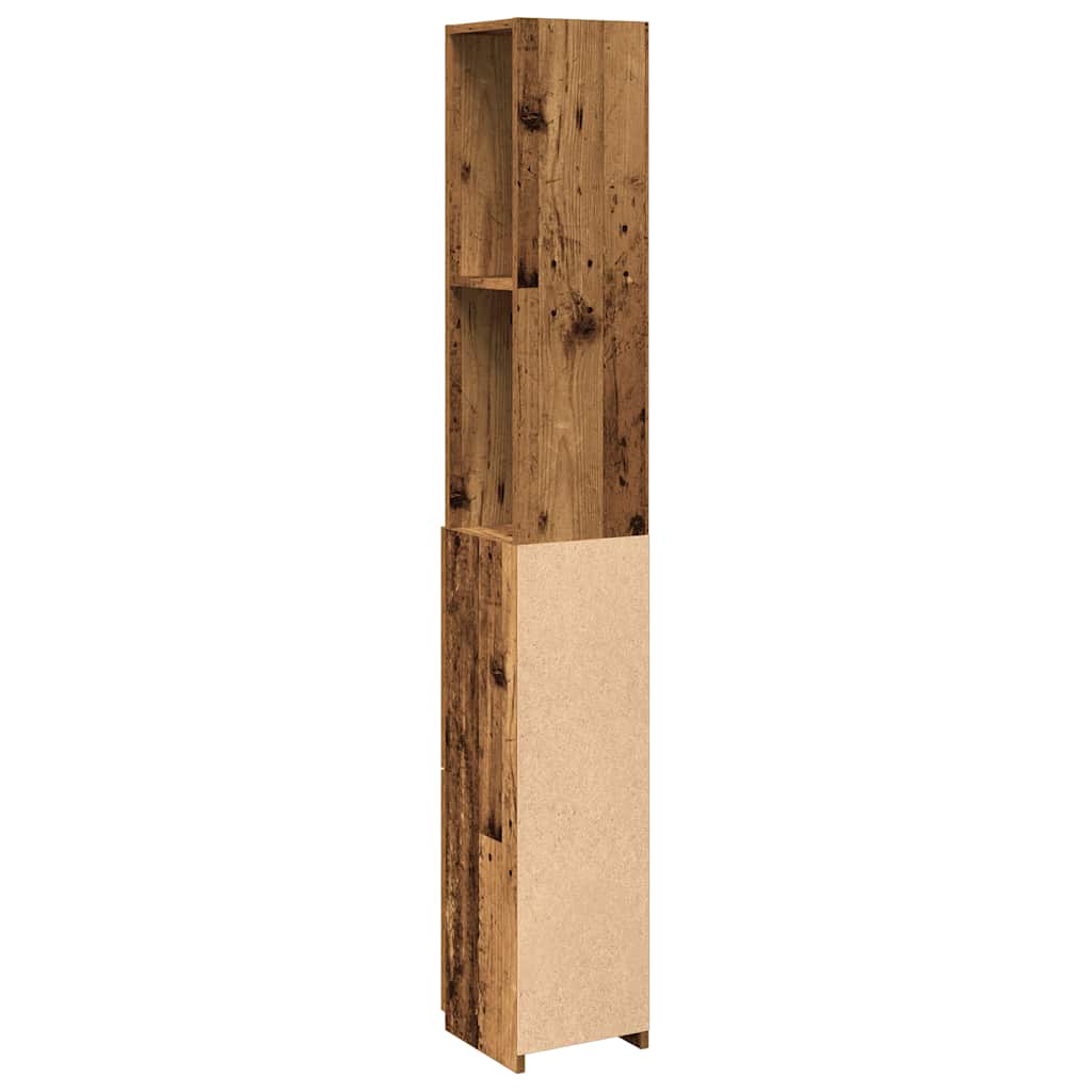 Kupaonski ormarić staro drvo 25x25x170 cm izrađeno drvo