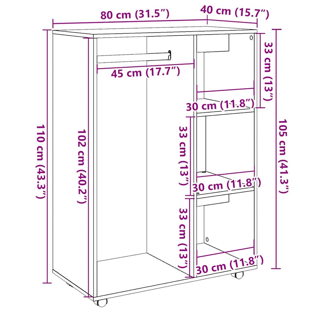 Ormar Staro drvo 80x40x110 cm Konstruirano drvo