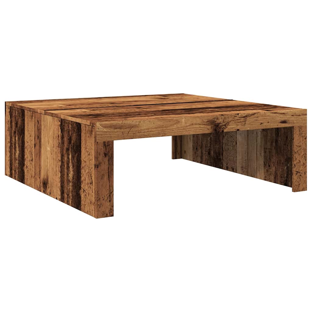 Stolić za kavu boja starog drva 100x100x35 cm konstruirano drvo