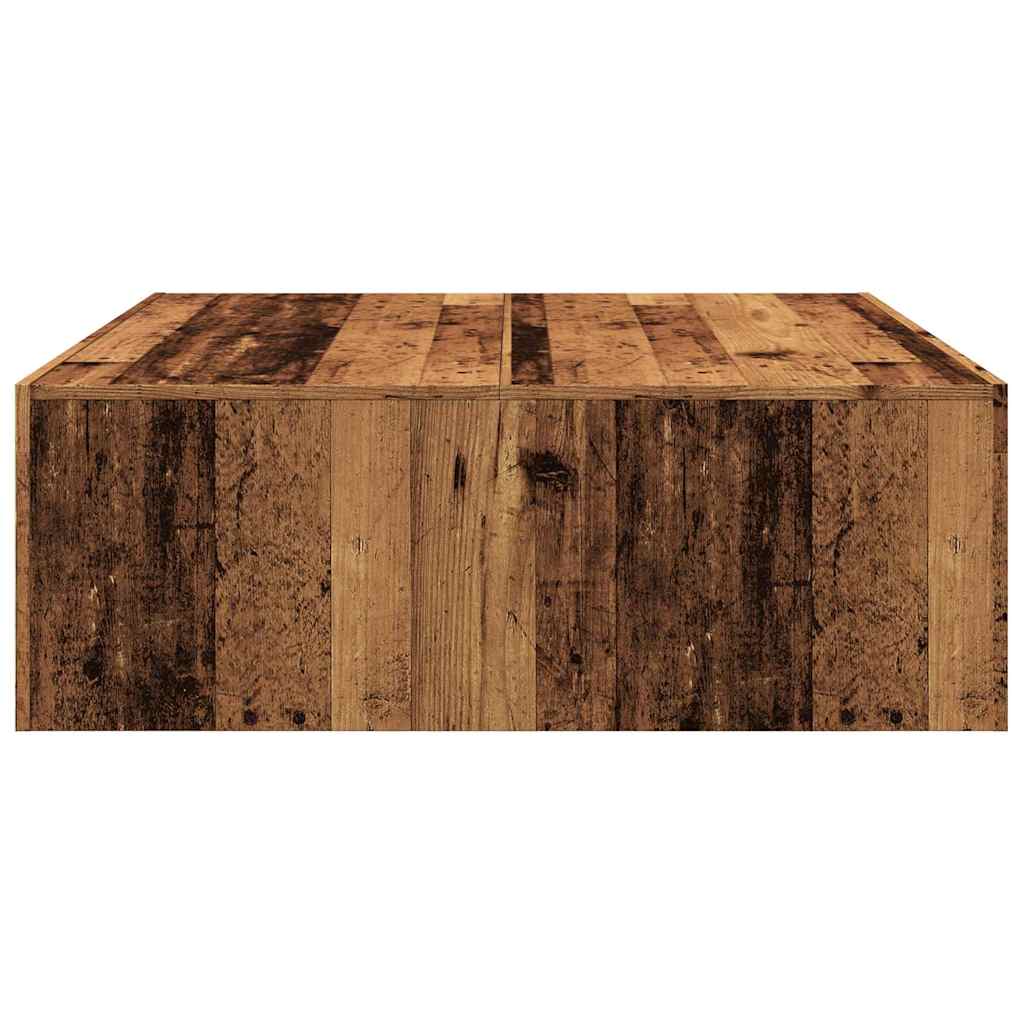 Stolić za kavu boja starog drva 100x100x35 cm konstruirano drvo