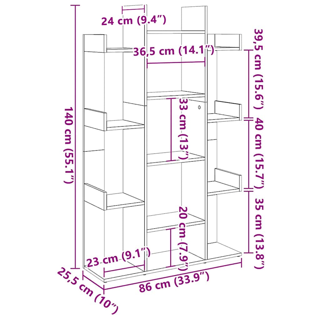 Ormarić za knjige staro drvo 86x25,5x140 cm konstruirano drvo