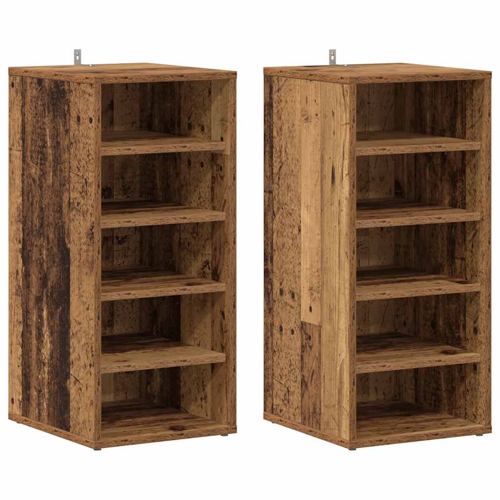 Ormari za cipele 2 kom staro drvo 32x35x70 cm konstruirano drvo