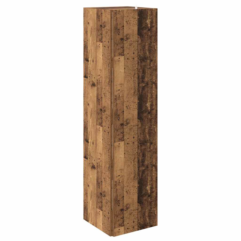 Kutni ormarić boja staro drvo 33x33x132 cm konstruirano drvo