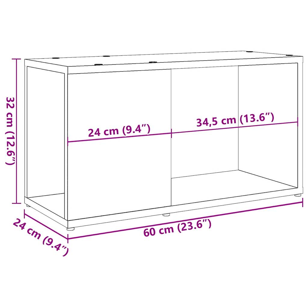 TV ormarić staro drvo 60x24x32 cm konstruirano drvo
