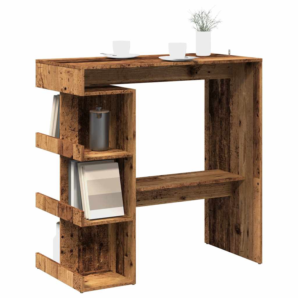 Barski stol sa policom za odlaganje Staro drvo 100x48x101,5 cm