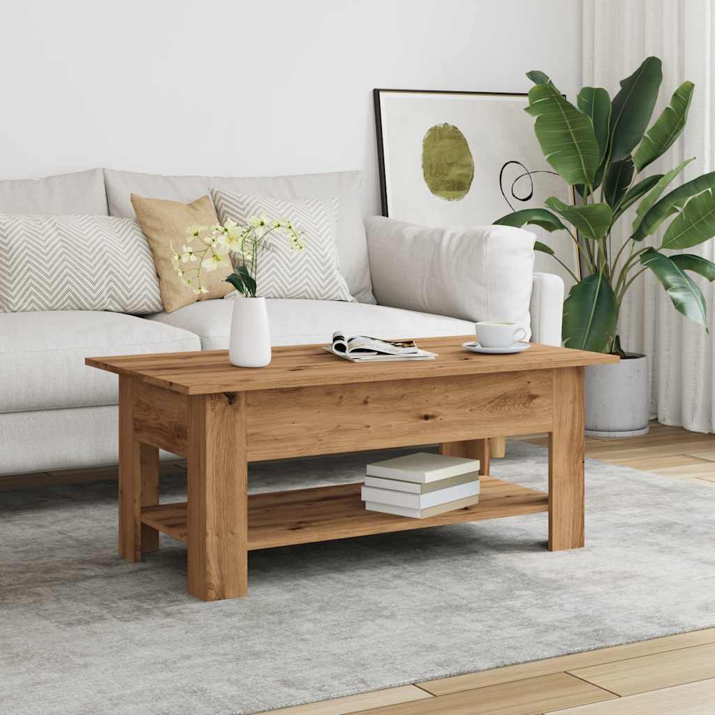 Stolić z kavu boja hrasta artisan 102x55x42cm konstruirano drvo