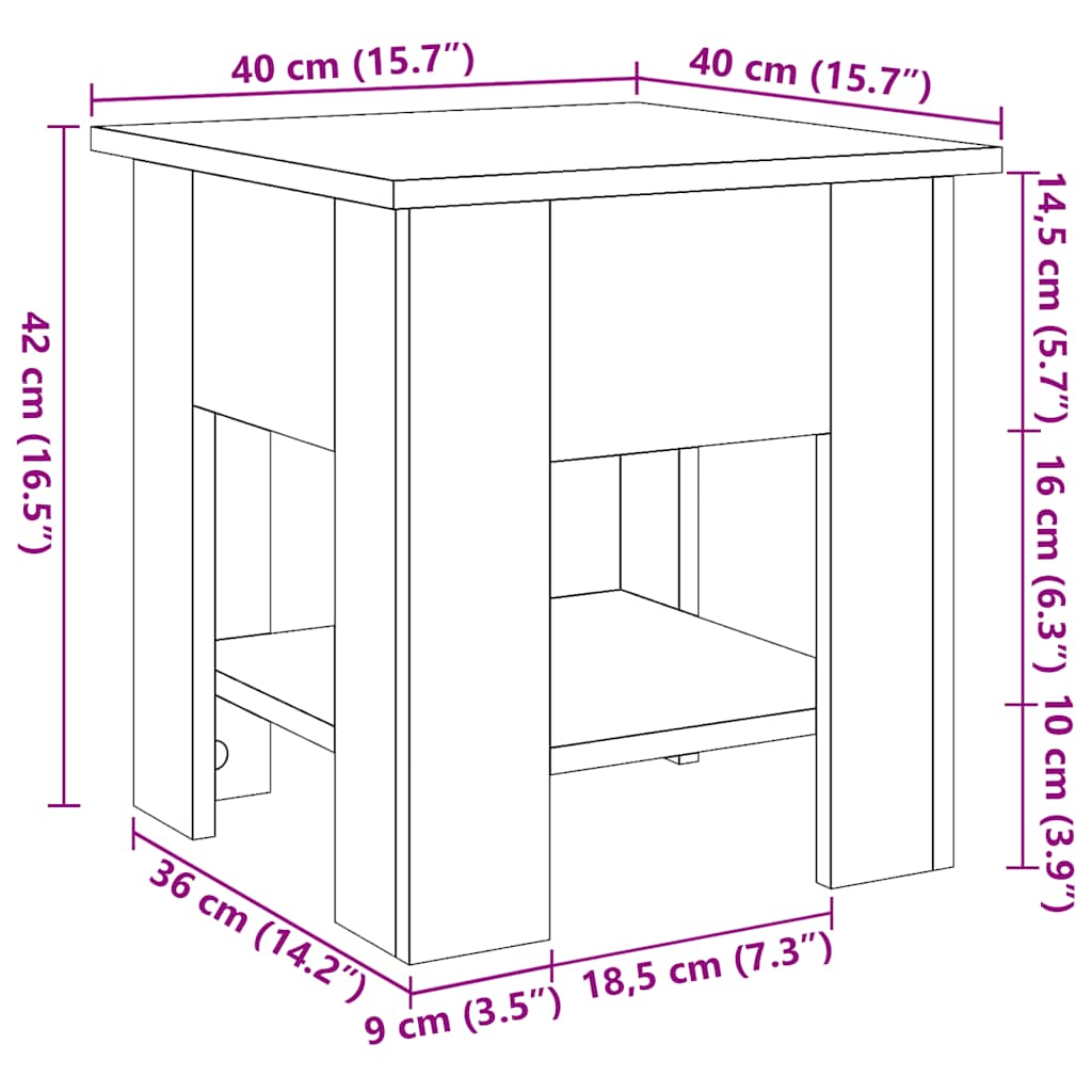Stol za kavu staro drvo 40x40x42 cm konstruirano drvo