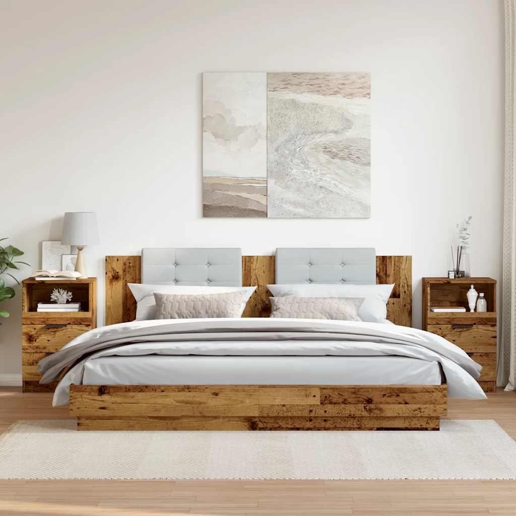 Noćni ormarići 2 kom Staro drvo 40x36x65 cm Konstruirano drvo