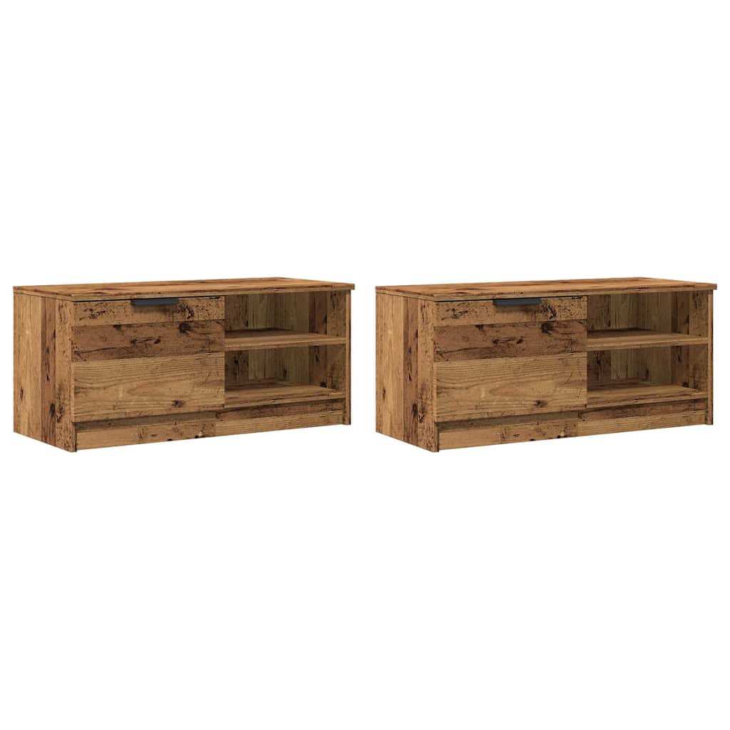 2-dijelni TV ormarić Staro drvo 80x35x36,5 cm Konstruirano drvo