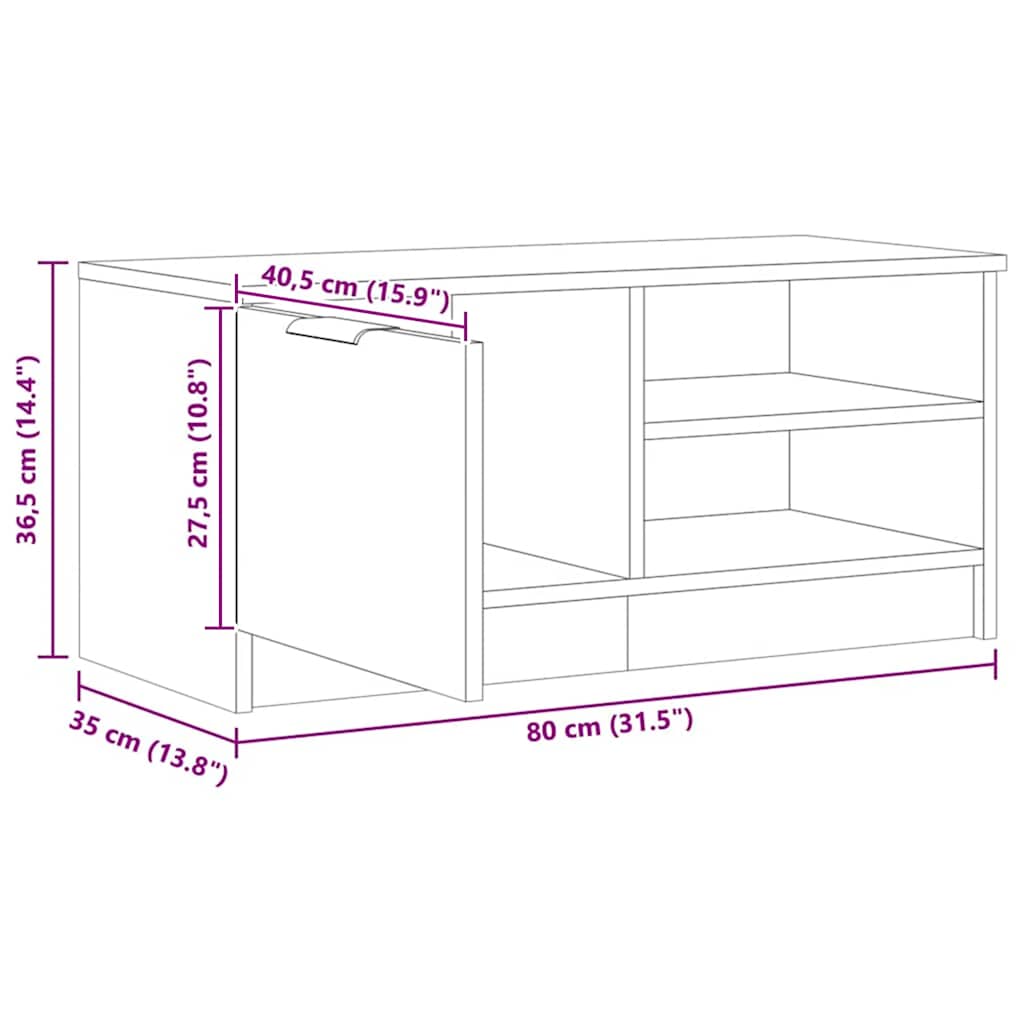 TV ormarić Artisan hrast 80x35x36,5 cm izrađeno drvo