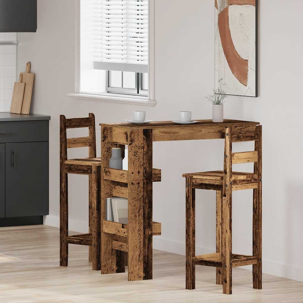 Zidni barski stol staro drvo 102x45x103,5 cm konstruirano drvo