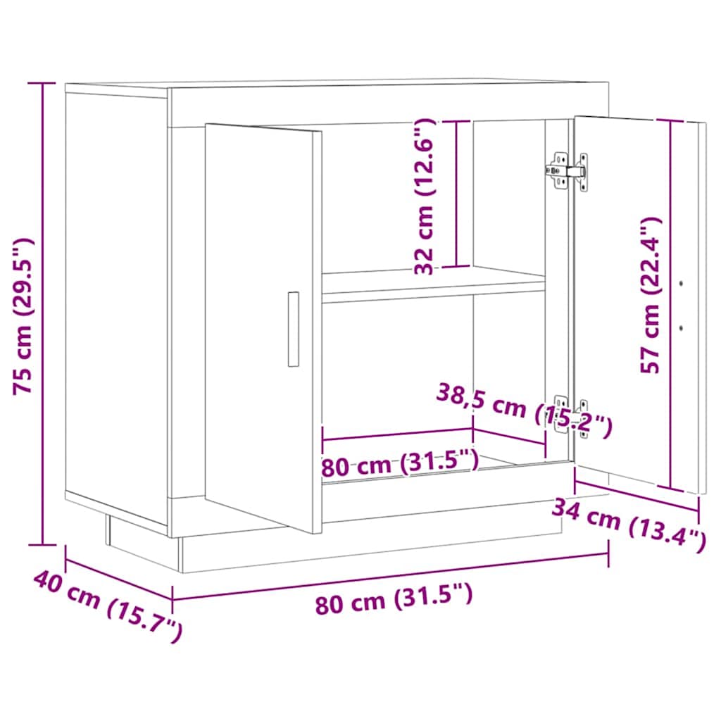 Komoda Artisan hrast 80x40x75 cm izrađeno drvo