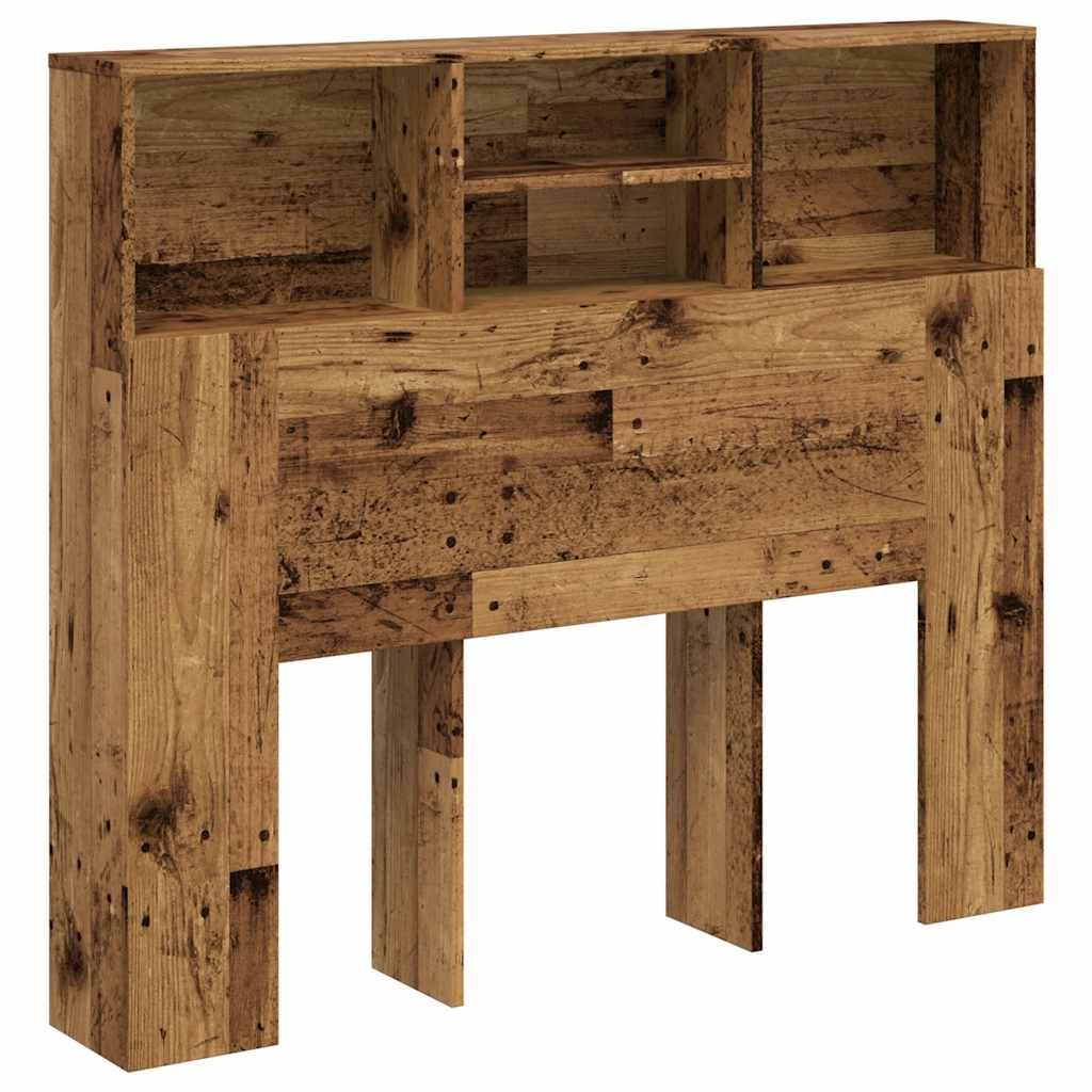 Uzglavlje s ormarićem boja starog drva 120x19x103,5 cm drveno
