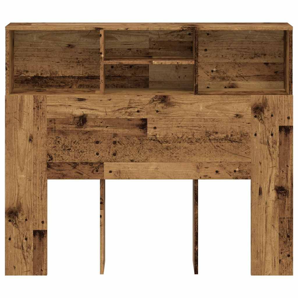 Uzglavlje s ormarićem boja starog drva 120x19x103,5 cm drveno
