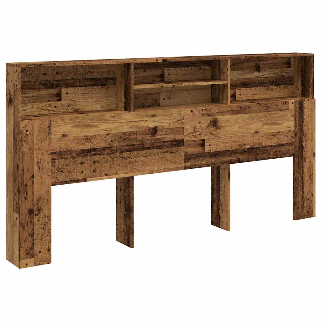 Uzglavlje s ormarićem boja starog drva 200x19x103,5 cm drveni