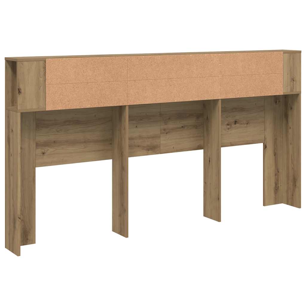 Uzglavlje s ormarićem boja hrasta 200x18,5x102,5 cm drveni