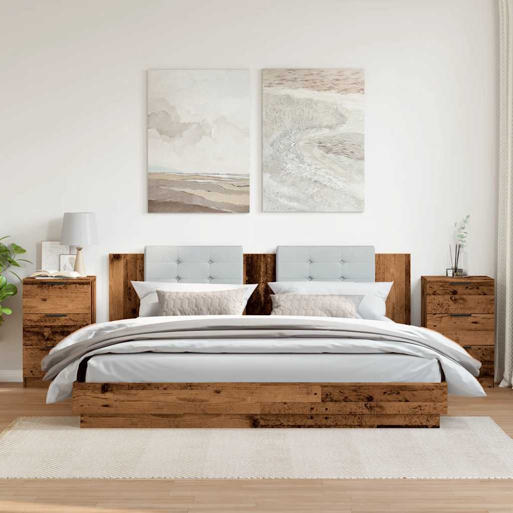 Noćni ormarići 2 kom Staro drvo 40x36x65 cm Konstruirano drvo