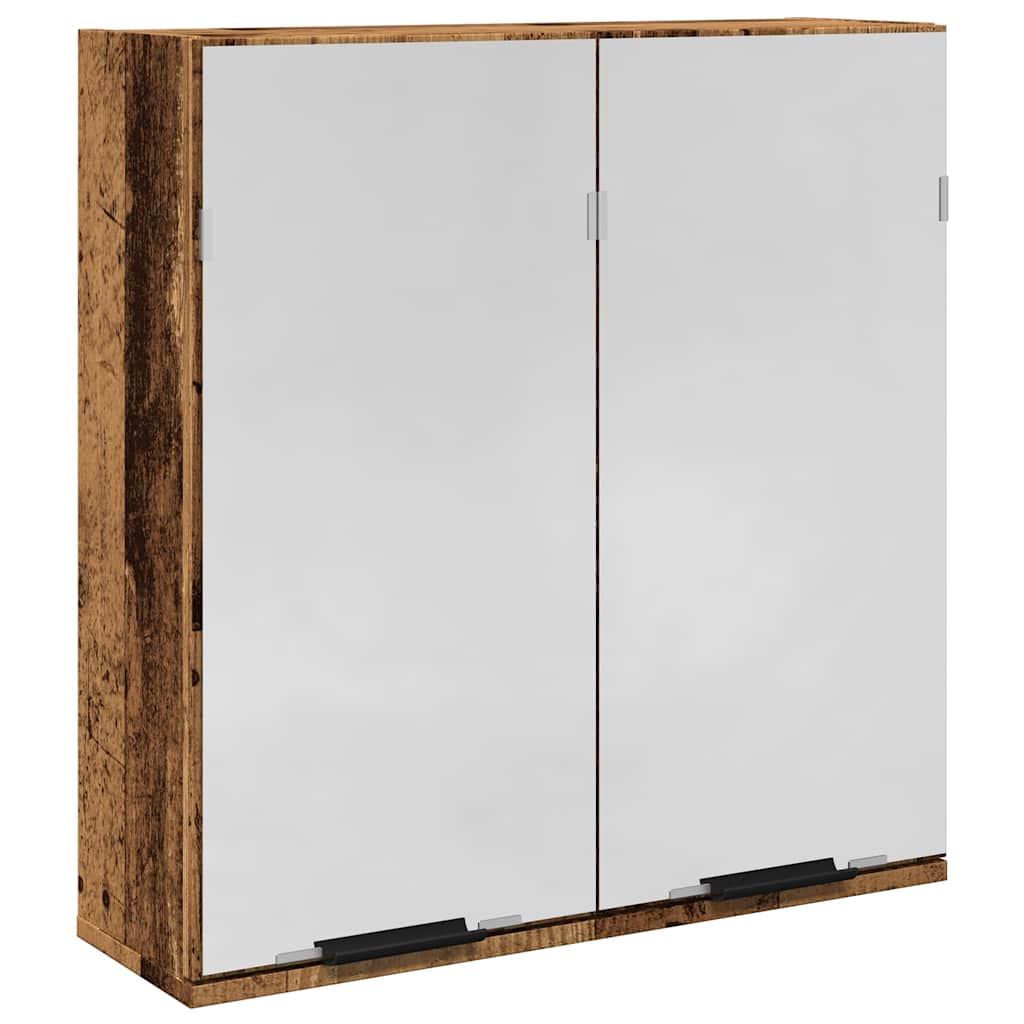 Kupaonski ormarić s ogledalom staro drvo 64x20x66,5 cm