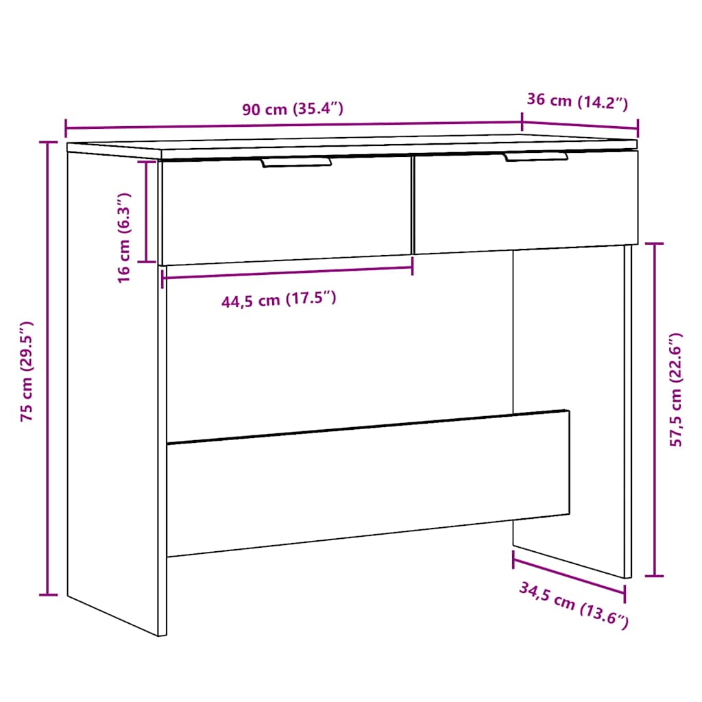 Konzolni stol Staro drvo 90x36x75 cm Konstruirano drvo