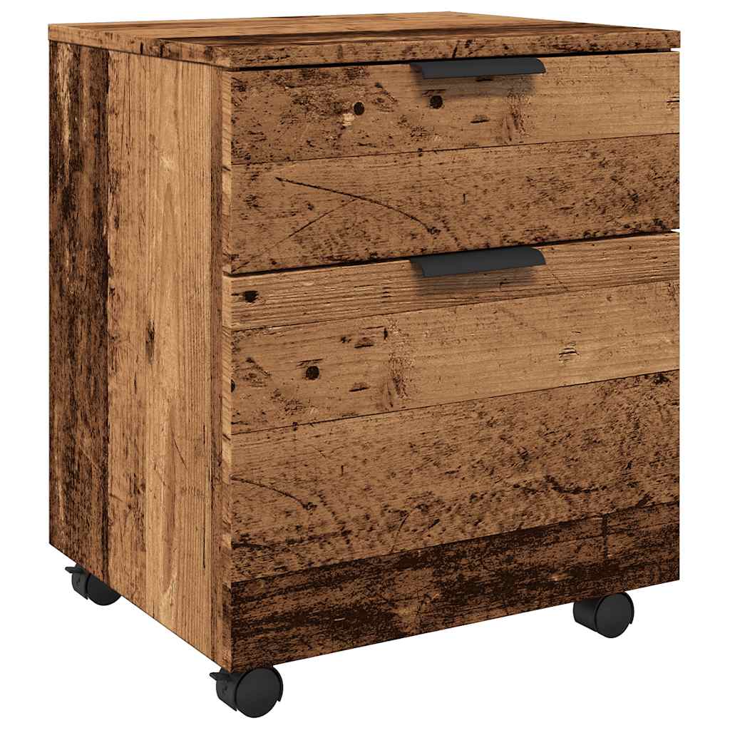 Mobilni ormar za spise s kotačima staro drvo 45x38x54 cm