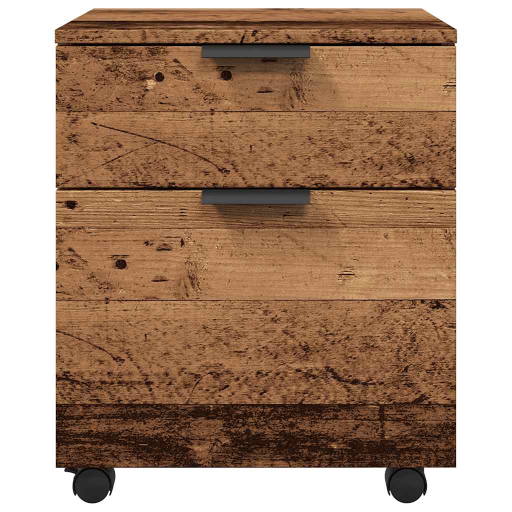 Mobilni ormar za spise s kotačima staro drvo 45x38x54 cm