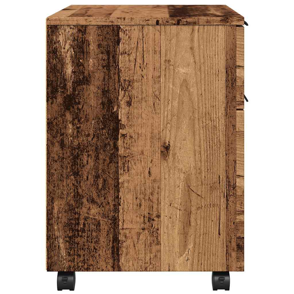 Mobilni ormar za spise s kotačima staro drvo 45x38x54 cm