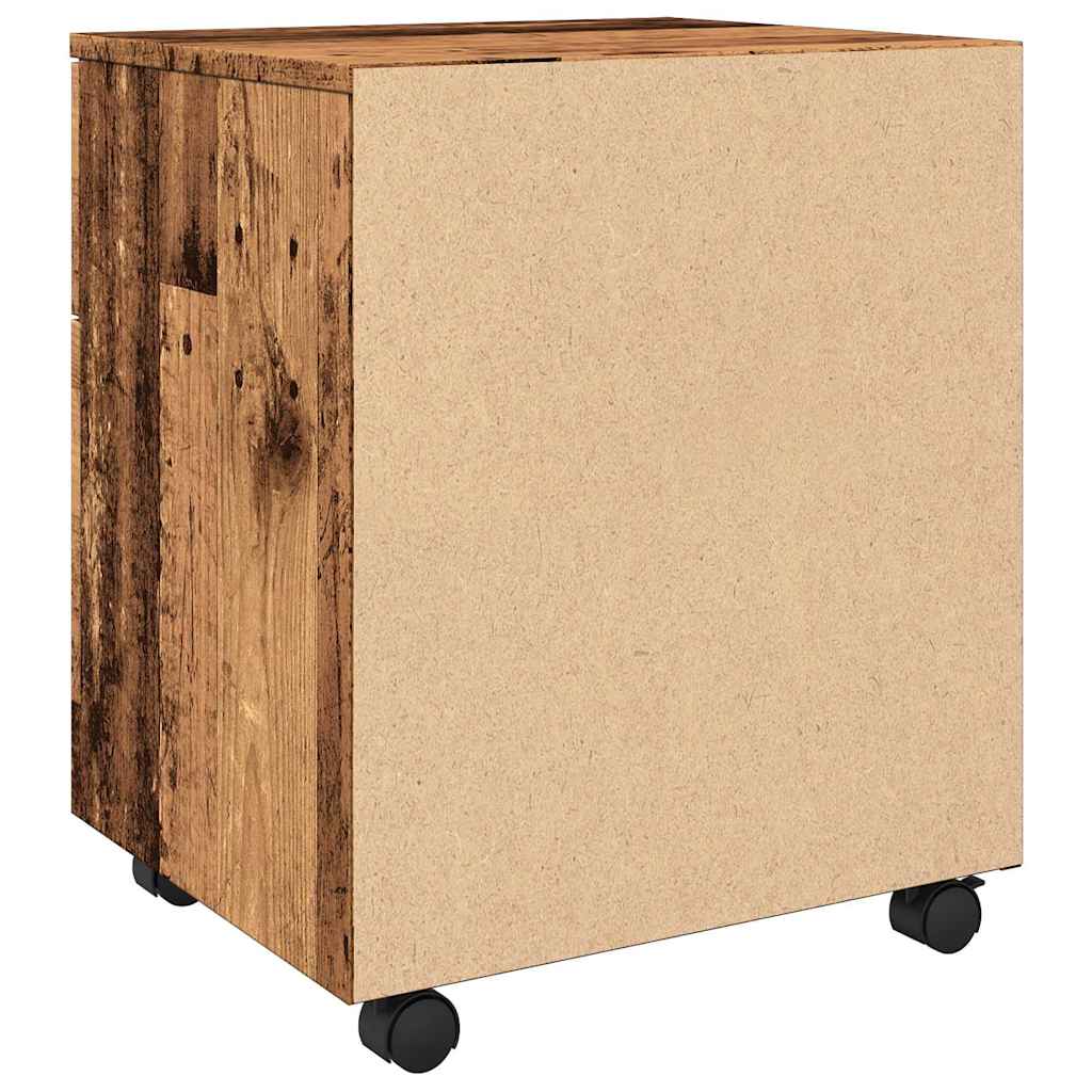 Mobilni ormar za spise s kotačima staro drvo 45x38x54 cm