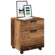 Mobilni ormar za spise s kotačima staro drvo 45x38x54 cm