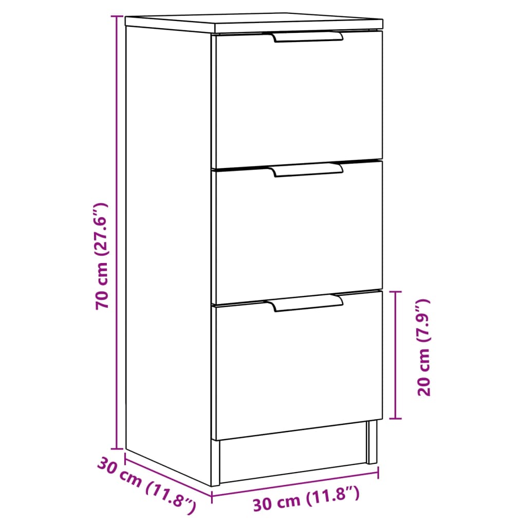 Komoda boja staro drvo 30 x 30 x 70 cm od konstruiranog drva