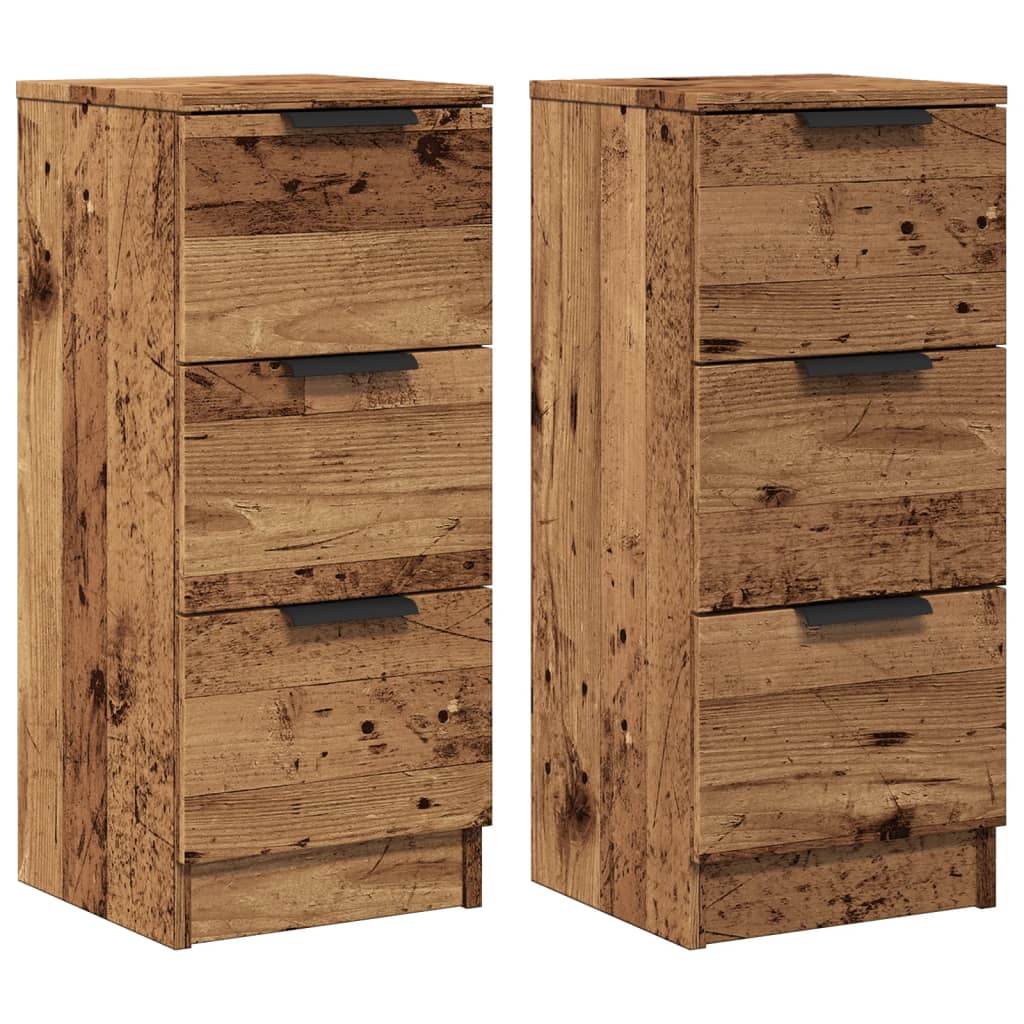 Komoda 2 kom staro drvo 30x30x70 cm konstruirano drvo