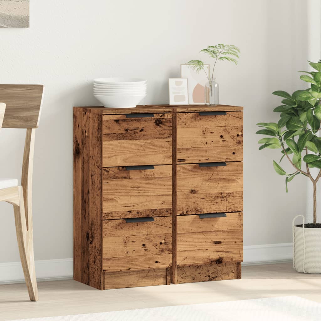Komoda 2 kom staro drvo 30x30x70 cm konstruirano drvo