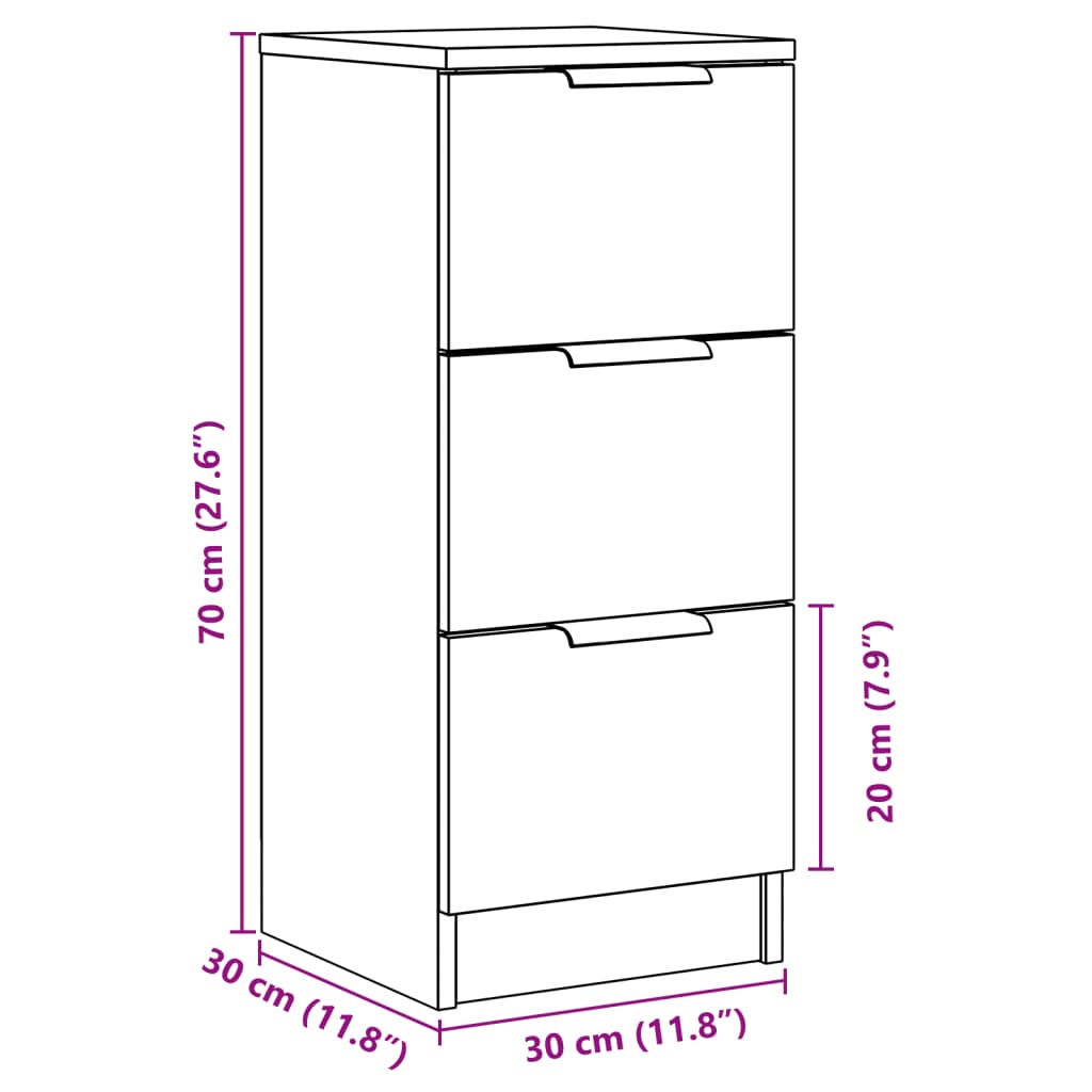 Komoda 2 kom staro drvo 30x30x70 cm konstruirano drvo