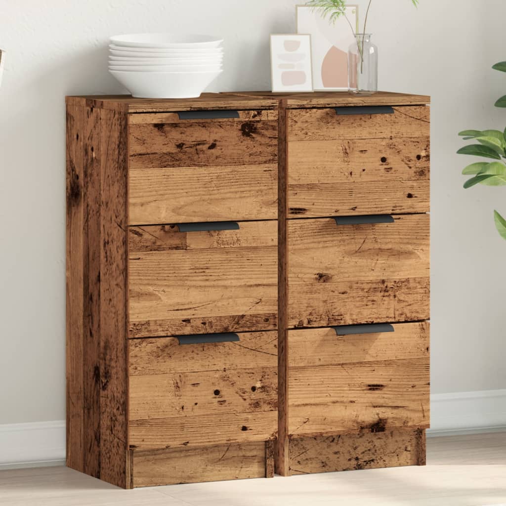Komoda 2 kom staro drvo 30x30x70 cm konstruirano drvo