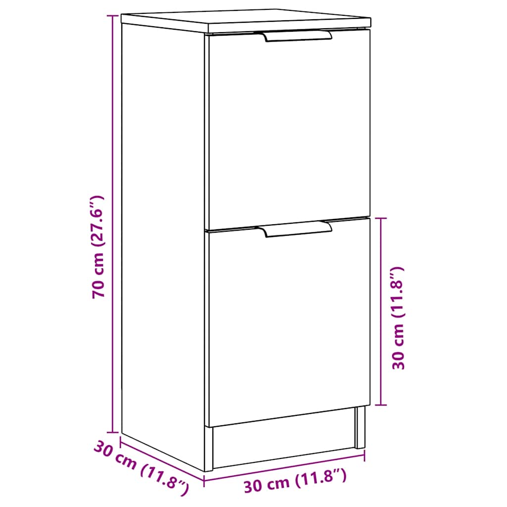 Komoda boja staro drvo 30 x 30 x 70 cm od konstruiranog drva