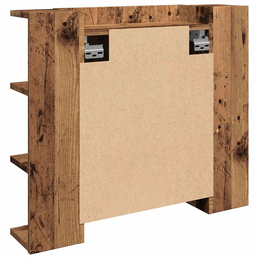 Ormar s ogledalom i LED-om Staro drvo 70x16,5x60 cm