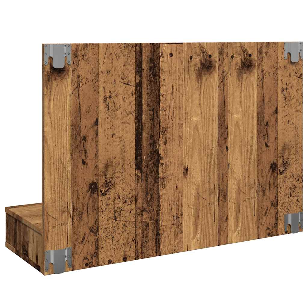 Ormar s ogledalom i LED-om Staro drvo 90x31,5x62 cm