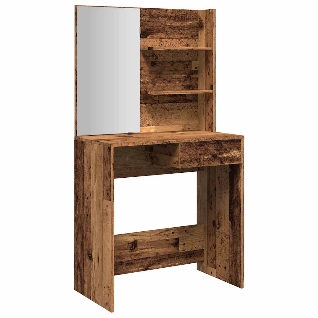 Toaletni stol s ogledalom Staro drvo 74,5x40x141 cm